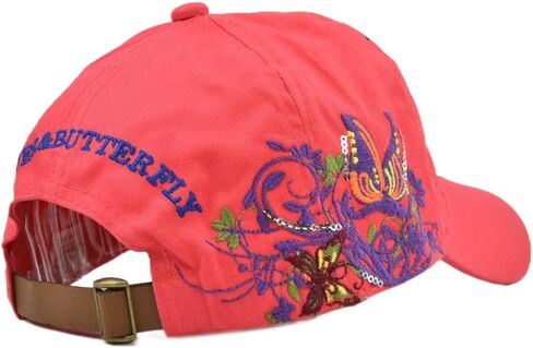 Women's Adjustable Trucker Hat Cute Trendy Embroidered Butterfly Baseball Cap in Saudi Arabia