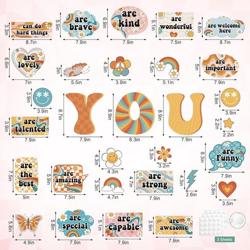 30Pcs Retro Motivational Inspirational Bulletin Board Classroom Door Decorations,Positive Saying Paper Cutouts Inspirational Poster Classroom Wall Decor for Teacher Student School Office Home Supplies in Saudi Arabia