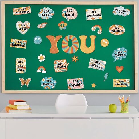 30Pcs Retro Motivational Inspirational Bulletin Board Classroom Door Decorations,Positive Saying Paper Cutouts Inspirational Poster Classroom Wall Decor for Teacher Student School Office Home Supplies in Saudi Arabia