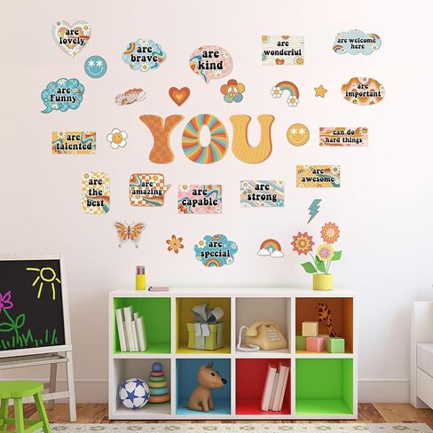 30Pcs Retro Motivational Inspirational Bulletin Board Classroom Door Decorations,Positive Saying Paper Cutouts Inspirational Poster Classroom Wall Decor for Teacher Student School Office Home Supplies in Saudi Arabia