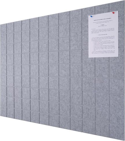 Large Cork Board Alternative-Felt Wall Tiles with Secure Removable Adhesive Tabs and Push Pins Bulletin Pin Boards Tiles for Home Office Classroom Wall Decoration (Light Grey, 12 Pack) in Saudi Arabia