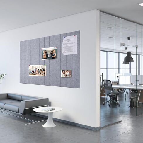 Large Cork Board Alternative-Felt Wall Tiles with Secure Removable Adhesive Tabs and Push Pins Bulletin Pin Boards Tiles for Home Office Classroom Wall Decoration (Light Grey, 12 Pack) in Saudi Arabia