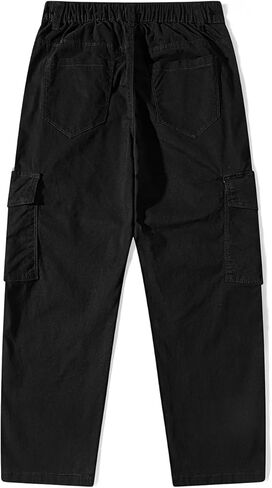 Girls Cargo Pants Wide Leg Streetwear Cute with Pockets Joggers 4-12 Year Army Green in Saudi Arabia