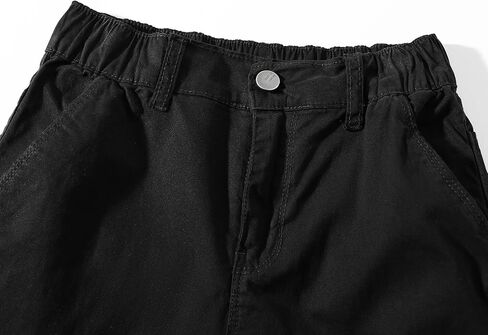Girls Cargo Pants Wide Leg Streetwear Cute with Pockets Joggers 4-12 Year Army Green in Saudi Arabia
