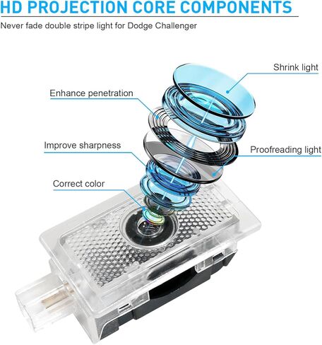 شعار أضواء الباب لسيارة دودج تشارجر 2006-Present، ملحقات مصابيح إضاءة LED Ghost Shadow ترحيب البركة (أحمر، قطعتان) in Kuwait