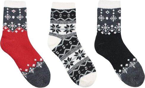 Sof Sole Women's Fireside Double-Layer Cozy Ultra-Warm Soft Giftable Multi-Pack Crew Socks (3-pack) in Saudi Arabia