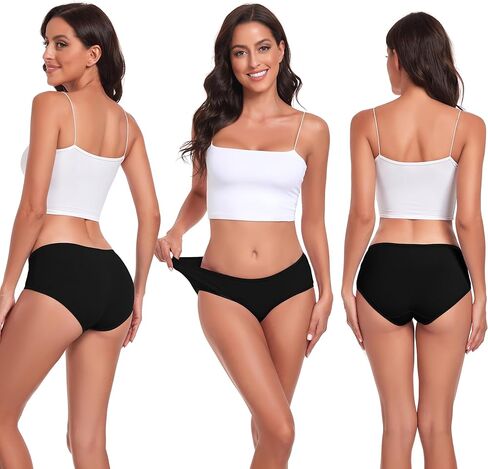 ملابس داخلية نسائية قطنية متوسطة الارتفاع محبو موسيقى الجاز ذات تغطية كاملة حزمة ملابس داخلية قابلة للتمدد in Kuwait