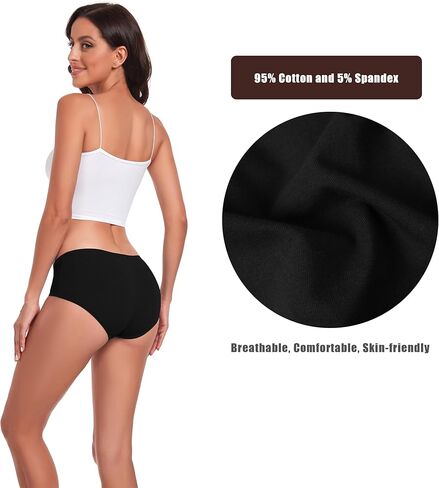 ملابس داخلية نسائية قطنية متوسطة الارتفاع محبو موسيقى الجاز ذات تغطية كاملة حزمة ملابس داخلية قابلة للتمدد in Kuwait