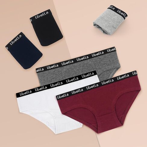 Womens Underwear Cotton Hipster Panties Breathable Ladies Stretch Mid Rise Briefs Workout Waistband in Saudi Arabia