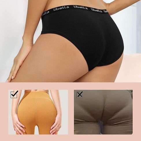 Womens Underwear Cotton Hipster Panties Breathable Ladies Stretch Mid Rise Briefs Workout Waistband in Saudi Arabia