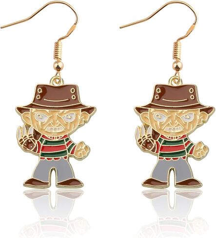 KEYCHIN فريدي أقراط فريدي فيلم رعب مستوحاة هدية فريدي رعب الوجه مجوهرات فريدي القاتل البضائع in Kuwait