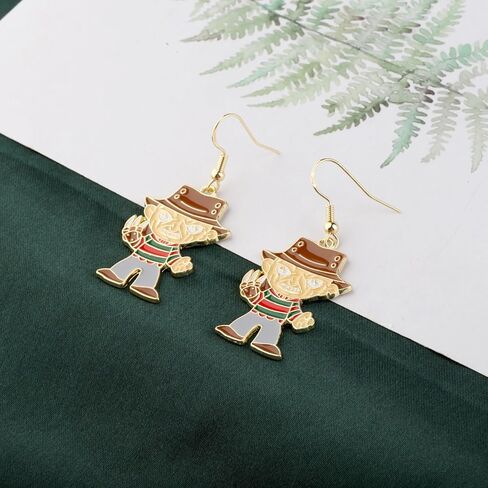 KEYCHIN فريدي أقراط فريدي فيلم رعب مستوحاة هدية فريدي رعب الوجه مجوهرات فريدي القاتل البضائع in Kuwait