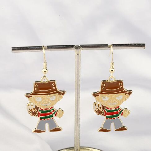 KEYCHIN فريدي أقراط فريدي فيلم رعب مستوحاة هدية فريدي رعب الوجه مجوهرات فريدي القاتل البضائع in Kuwait