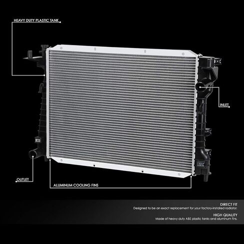 DNA Motoring OEM-RA-2818 2818 OE Style الألومنيوم استبدال المبرد التبريد متوافق مع 04-06 إكسبيديشن 5.4 / 05-08 F-150 4.2 4.6 5.4 AT in Saudi Arabia