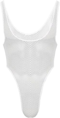 بدلة رجالية شبكية من شبكة صيد السمك قميص عضلي شفاف بدون أكمام بذلة علوية برقبة دائرية عميقة قميص داخلي للحفلات والنوادي in Kuwait