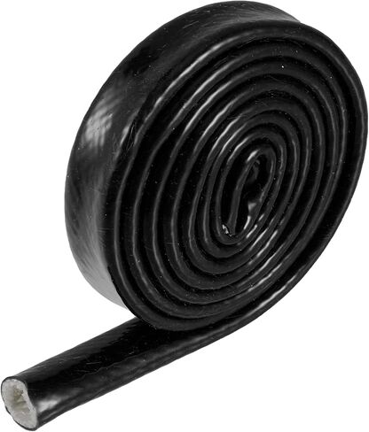 X AUTOHAUX 1/2" ID x 10FT Heat Shielded Fire Sleeve Silicone Coated Fiberglass Tape for Automotive Hose Lines Wires Electrical Wiring Black in Saudi Arabia
