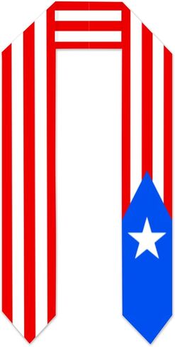 Philippine and USA Combo Flag Graduation Sash Stole for Study Aboard International Students 72 Inch Length in Saudi Arabia