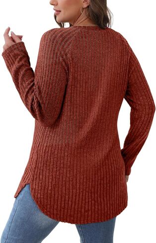 Saloogoe Long Sleeve Shirts for Women Tunic Tops for Women Loose Fit Dressy Crew Neck Pullover Basic Sweaters for Women 2024 in Saudi Arabia