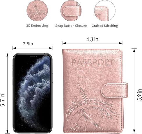 Leather Passport Holder for Travel: RFID Blocking Passport Cover - Essential Passport Wallet for Women and Men (AMC Green) in Saudi Arabia