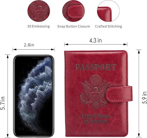 Leather Passport Holder for Travel: RFID Blocking Passport Cover - Essential Passport Wallet for Women and Men (AMC Green) in Saudi Arabia