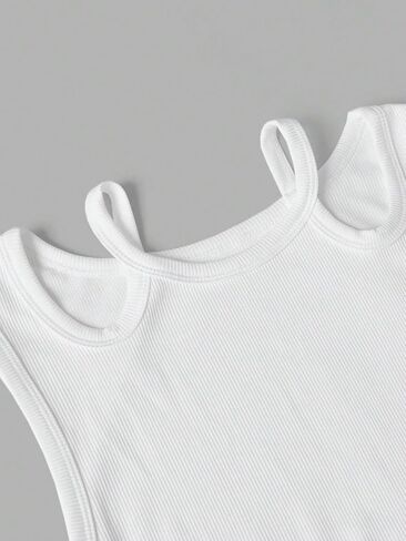 OYOANGLE Men's Cut Out Tie Side Sleeveless Round Neck Tank Top Solid Plain Casual Rib Knitted Slim Fit Tops in Saudi Arabia