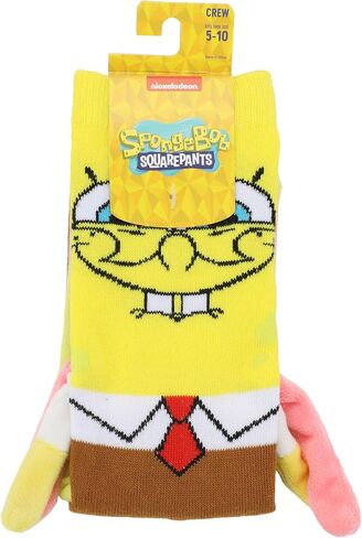 Bioworld Spongebob Squarepants Spongebob & Patrick Women's Casual Crew Socks With 3D Arms & Magnetic Hands in Saudi Arabia