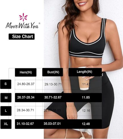 Move With You Women Sweetheart Padded Sports Bra- Workout Fitness Square Neck Low Back Yoga Bra in Saudi Arabia