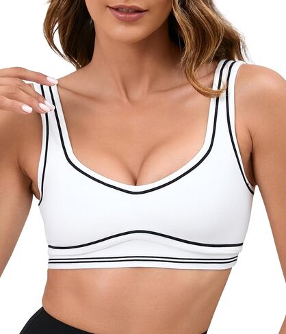 Move With You Women Sweetheart Padded Sports Bra- Workout Fitness Square Neck Low Back Yoga Bra in Saudi Arabia
