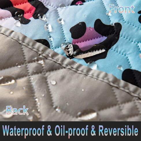 100% Waterproof Dog Bed Cover 52x82 inch Reversible Changing Pad Reusable Camping Mat for Kids/Pet/Dog/Cat Washable Geometric Embroidery Blanket Patchwork Rainbow Dog Paw Printed+Gray in Saudi Arabia