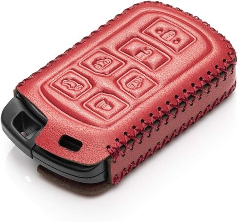 Vitodeco Genuine Leather Smart Key Keyless Remote Entry Fob Case Cover with Key Chain Compatible with Toyota Sienna 2011-2020 (6 Buttons, Red) in Saudi Arabia