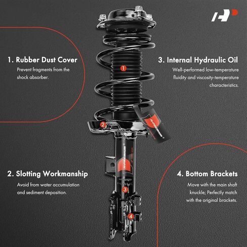 A-Premium Front Pair (2) Complete Strut & Coil Spring Assembly Compatible with Hyundai Veloster 2013 2014 2015 2016 2017, Driver and Passenger Side, Replace# 18920480, 18920481 in Saudi Arabia
