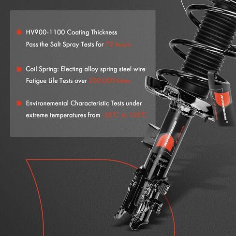 A-Premium Front Pair (2) Complete Strut & Coil Spring Assembly Compatible with Hyundai Veloster 2013 2014 2015 2016 2017, Driver and Passenger Side, Replace# 18920480, 18920481 in Saudi Arabia