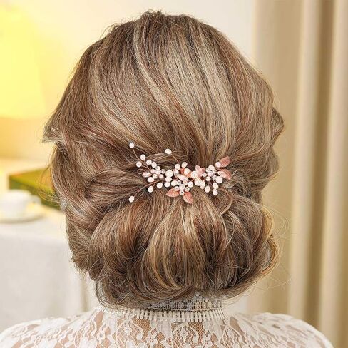 GORAIS Bride Wedding Hair Vine Pearl Bridal Headpieces Leaf Hair Accessories for Women and Girls in Kuwait