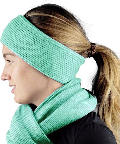 C.C Unisex Winter Thick Ribbed Knit Stretchy Plain Ear Warmer Headband, Navy in Saudi Arabia