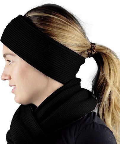 C.C Unisex Winter Thick Ribbed Knit Stretchy Plain Ear Warmer Headband, Navy in Saudi Arabia