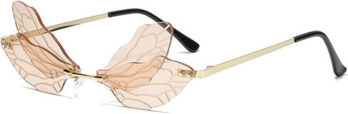 Sunglasses with Dragonfly Wing Butterfly Irregular Glasses for Women Girls in Saudi Arabia