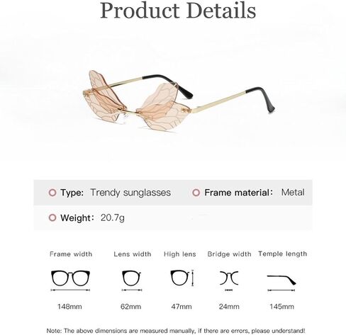 Sunglasses with Dragonfly Wing Butterfly Irregular Glasses for Women Girls in Saudi Arabia