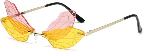 Sunglasses with Dragonfly Wing Butterfly Irregular Glasses for Women Girls in Saudi Arabia