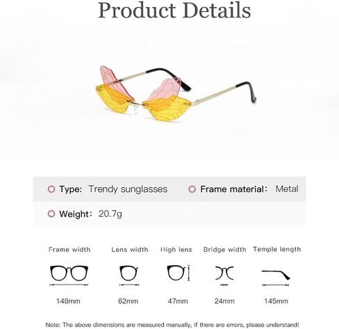 Sunglasses with Dragonfly Wing Butterfly Irregular Glasses for Women Girls in Saudi Arabia