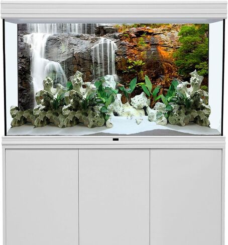 AWERT 24x12 inches Waterfall Terrarium Background Tropical Aquarium Background Mountain Lake Reptile Habitat Background Durable Polyester Background in Saudi Arabia