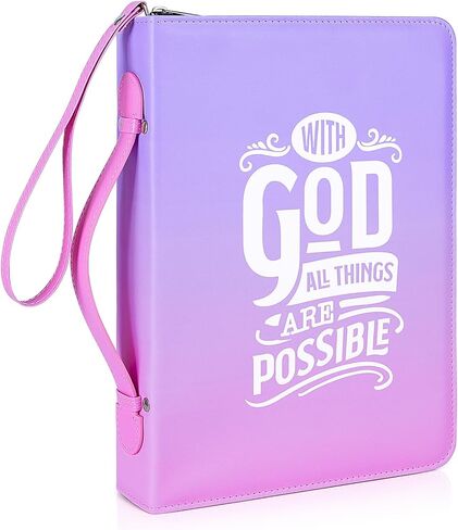 Bible Cover Cases for Women Girls PU Leather Bible Carrying Cases for Kids Girls with Detachable Wrist Strap in Saudi Arabia