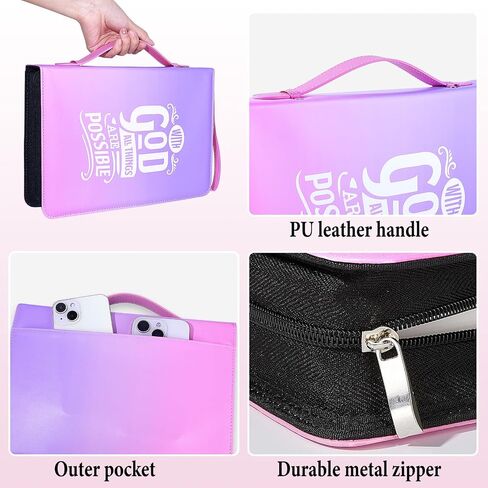 Bible Cover Cases for Women Girls PU Leather Bible Carrying Cases for Kids Girls with Detachable Wrist Strap in Saudi Arabia