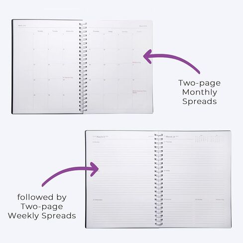 WallDeca Planner 2024-2025 Academic Year - Weekly & Monthly Planner, Jul 2024 - Dec 2025, Flexible Cover, Notes Pages, Twin-Wire Binding Weekly Planner (8 x 6-Inches) in Saudi Arabia