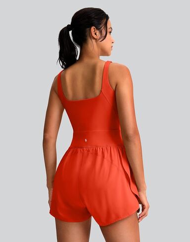 Soothfeel Womens Workout Romper Running Onesie One Piece Jumpsuit Shorts Tennis Gym Active Athletic Rompers for Women Summer in Kuwait