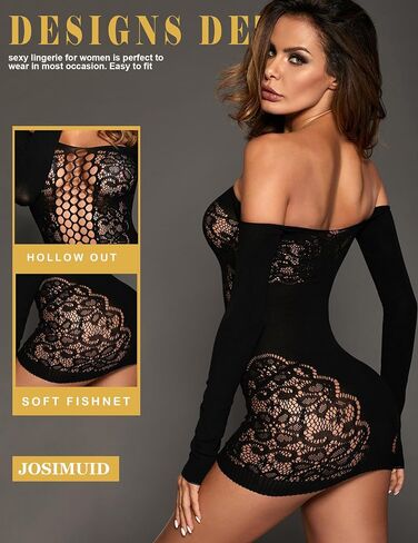 Fishnet Dress Women Sexy Lingerie Babydoll See Through Mini Teddy Dress Tube Chemise One Size Stripper Outfits in Saudi Arabia