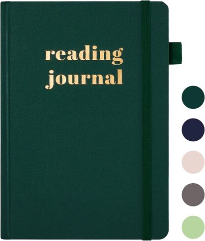 Reading Journal with 75 Book Review, Book Journal for Book Lovers, Readers - Review Prompts & Daily and Monthly Reading Tracking & Reading Challenge, Reading Notebook Gift, A5, Pine Green in Kuwait
