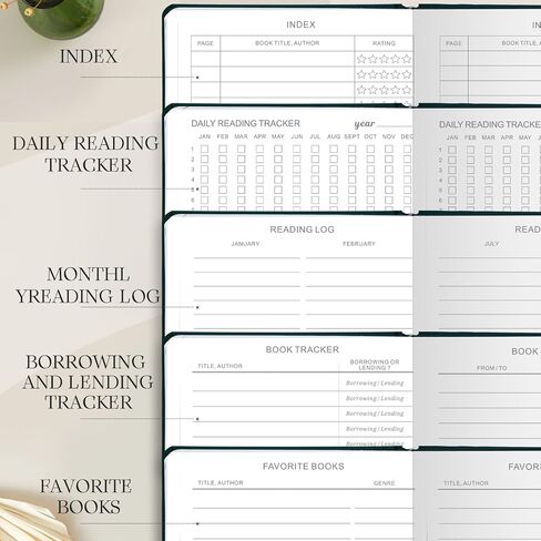 Reading Journal with 75 Book Review, Book Journal for Book Lovers, Readers - Review Prompts & Daily and Monthly Reading Tracking & Reading Challenge, Reading Notebook Gift, A5, Pine Green in Kuwait