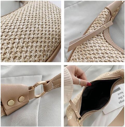 RTGGSEL Boho Summer Retro Women's Straw Rattan Beach Tote Bag Crossbody Shoulder Bags Hobo Underarm Handbag Straw Purse in Saudi Arabia