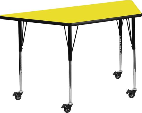 Flash Furniture Mobile 22.5''W x 45''L Trapezoid Grey HP Laminate Activity Table - Standard Height Adjustable Legs in Saudi Arabia
