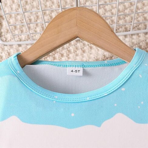 Toddler Girl Clothes Long Sleeve Cartoon & Letter Graphic Top + Fruit Stationery Print Flared Leg Pants in Saudi Arabia